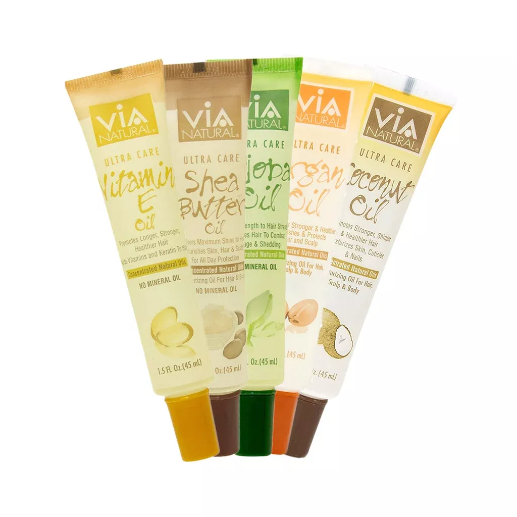 (5 Pack) VIA Concentrated Natural Oil 1.5 fl. oz | Coconut, Argan, Jojoba, Shea Butter, Vitamin E |