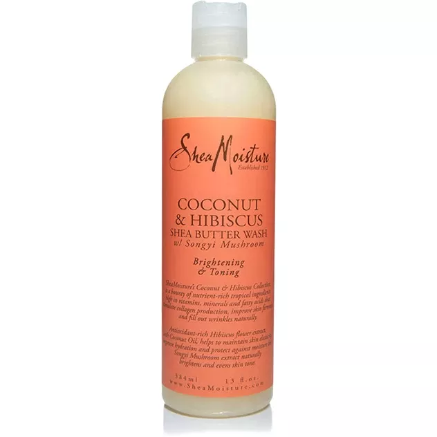 Maximize Storage with the Spacious Shea Moisture: Coconut & Hibiscus Illuminating Body Wash 13oz at Wig Care Shop.