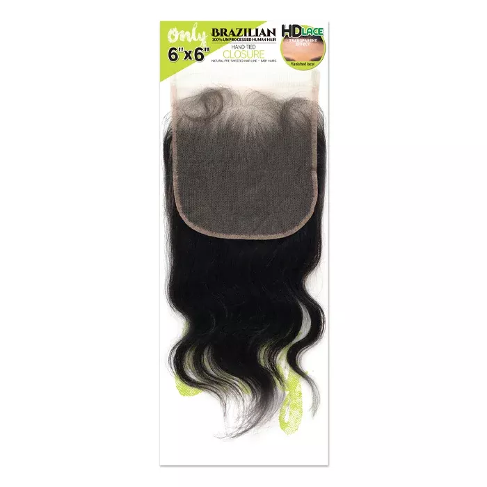 Zury Unprocessed Human Hair Only Brz HD 6X6 Closure S-BODY 12/14