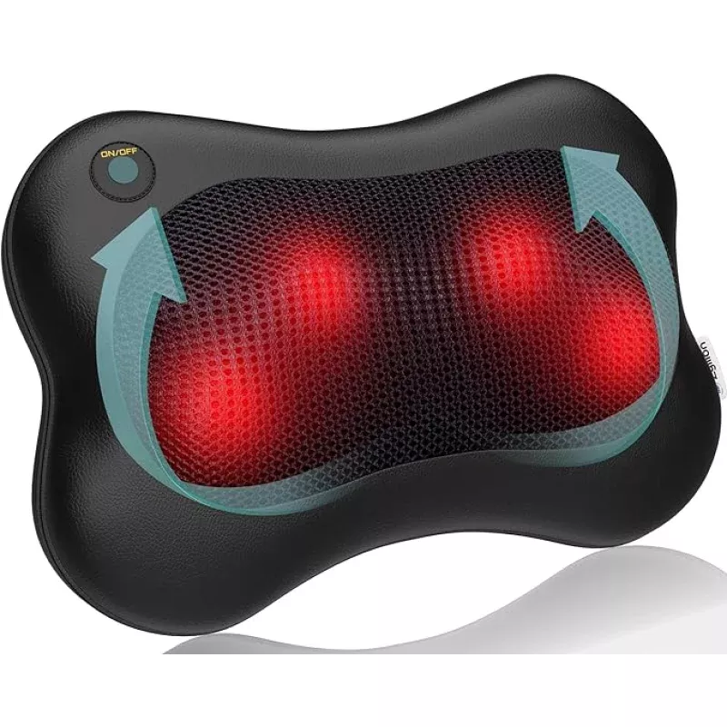 Zyllion Shiatsu Back and Neck Massager with Heat – 3D Kneading Deep Tissue Electric Massage Pillow for Chair, Car, Muscle Pain Relief on Shoulders, Legs, Foot – Black (ZMA-13)